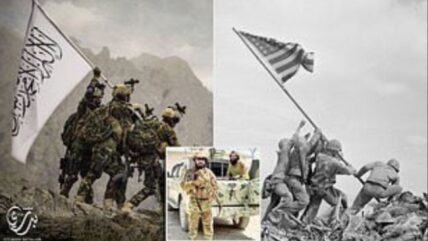 Taliban Mocks Iconic WWII Photo Of Marines Raising America Flag On Iwo Jima While Wearing U.S. Military Gear