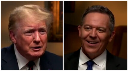 President Trump joined Fox News host Greg Gutfeld in joking of a potential downside to running for the White House again in 2024 - CNN's ratings would go back up.