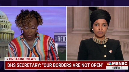 Ilhan Omar joined MSNBC's Joy Reid in pushing a refuted theory that Border Patrol agents were using whips on illegal immigrants at the border, saying it is "obviously systematic racism."