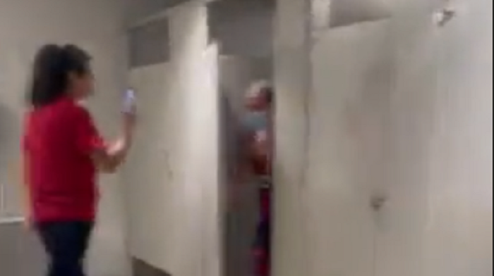 A group of progressive activists stalked Senator Kyrsten Sinema into a bathroom and then recorded her as they stood outside the stall protesting her opposition to an economic agenda being pushed by her fellow Democrats.