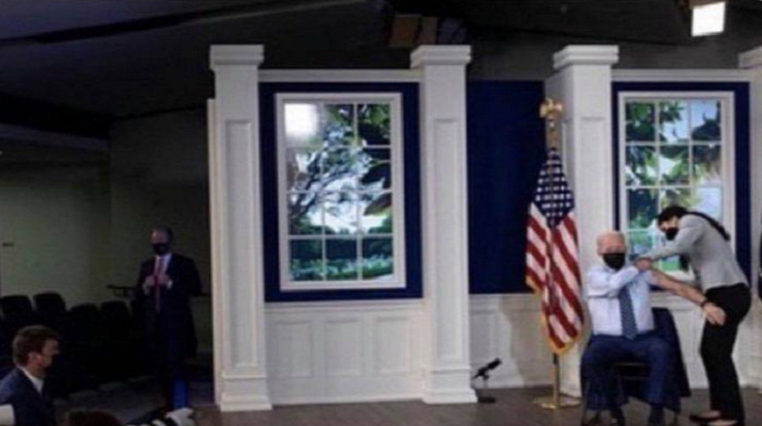 Stephen Miller, a former senior policy adviser to Donald Trump, believes President Biden is using a fake White House set for certain events because it allows him to read from a teleprompter more easily. 