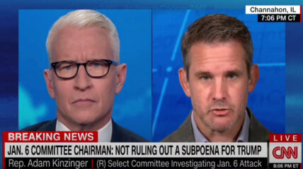 Adam Kinzinger believes there is a "realistic" chance the House select committee investigating the Capitol riot on January 6th will subpoena former President Donald Trump and former Vice President Mike Pence.