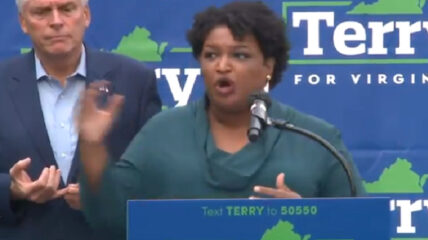 Speaking at a campaign event for Democrat Terry McAuliffe, one-time Georgia gubernatorial candidate Stacey Abrams repeated claims that she had the 2018 election stolen from her.