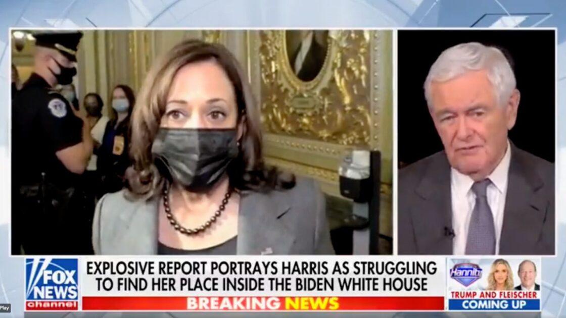 former Speaker of the House Newt Gingrich said that he believes Kamala Harris is probably the “worst vice president in American history.”