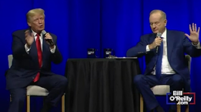 Bill O'Reilly claims he had to console Donald Trump after a crowd attending their 'History Tour' event booed the former President upon revealing he received the COVID booster shot.