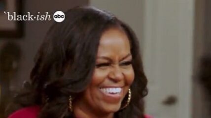 Michelle Obama used a cameo in an episode of the ABC series "black-ish" to promote her voter registration group - When We All Vote.
