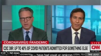 CNN anchor Jake Tapper received a hefty dose of mockery for seemingly discovering for the first time that COVID hospitalization stats may have been "misleading."