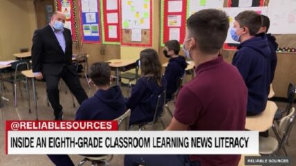 CNN's Brian Stelter and his crew from the show Reliable Sources paid a visit to a New York classroom to help teach school kids how to spot misinformation.