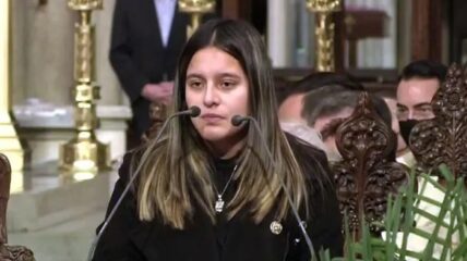 The widow of fallen NYPD Detective Jason Rivera, during her heartbreaking eulogy, criticized Manhattan District Attorney Alvin Bragg for what many believe are his 'soft on crime' policies.