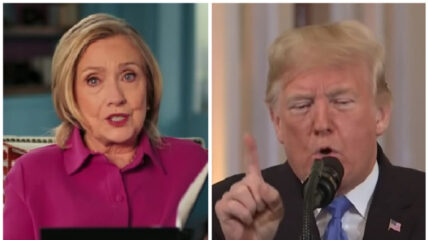 Donald Trump took Hillary Clinton to task after she dismissed reporter questions and laughed off allegations that her campaign lawyers paid a technology company to ‘spy’ on servers at Trump Tower and the White House while he was President.