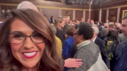Lauren Boebert heckled President Biden during his State of the Union address, shouting "13 of them" when he mentioned soldiers coming home from Iraq and Afghanistan in coffins.