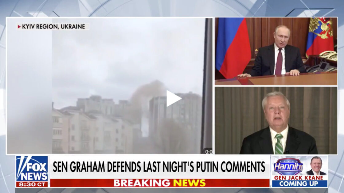 Graham Doubles Down On Russia 'Regime Change' Rhetoric, Wants To Declare Putin A ‘War Criminal’
