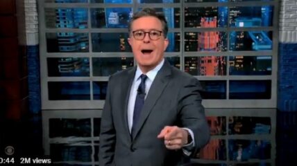 Stephen Colbert lectured that paying more for gas - up to $15 per gallon - is a small price to pay for a clean conscience, and joked he's willing to do so because he drives a Tesla.