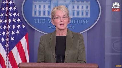 Energy Secretary Jennifer Granholm dodged a reporter asking questions on the gas crisis following a speech in which she called on oil producers to increase output, insisting the country is "on a war footing."