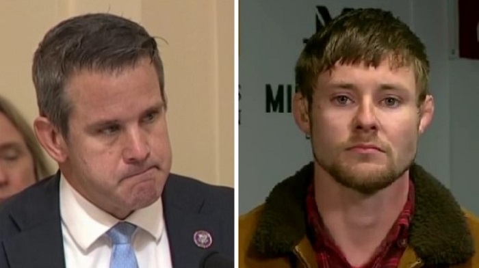 Adam Kinzinger mocked UFC fighter Bryce Mitchell for an interview in which he said he's ready to fight "evil" in America, and was promptly slapped back by Tucker Carlson as "Mr. Tough Guy."