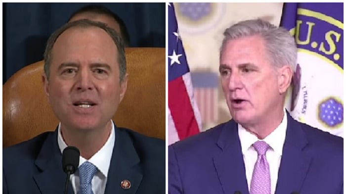 Minority Leader Kevin McCarthy vowed to remove Adam Schiff from the House Intelligence Committee should Republicans win back the majority.