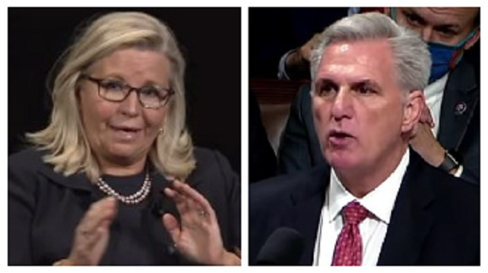 Liz Cheney shared remarks from her campaign spokesman indicating House Minority Leader Kevin McCarthy's effort to interject in her primary race is a celebration of the "pro-Putin" element of the Republican party.