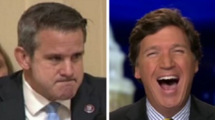Adam Kinzinger shared a fake quote posted by fellow anti-Trumper Joe Walsh, suggesting Fox News host Tucker Carlson had questioned whether Ukraine had staged deaths during the Russian invasion.