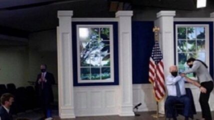 Aides to President Biden prefer he use a fake White House stage for events rather than the Oval Office because it can be equipped with an easily read permanent teleprompter.