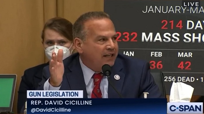 David Cicilline, during debate on the so-called Protecting Our Kids Act, a package of gun control laws that passed the House Thursday, scoffed at arguments referencing "bulls*** about constitutional rights."