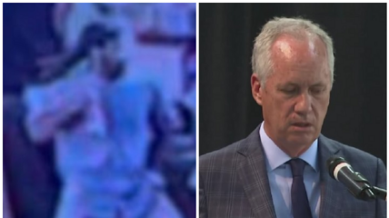 Video released by the Louisville Metro Police Department shows Democrat Mayor Greg Fischer being sucker-punched by an unknown assailant in broad daylight over the weekend.