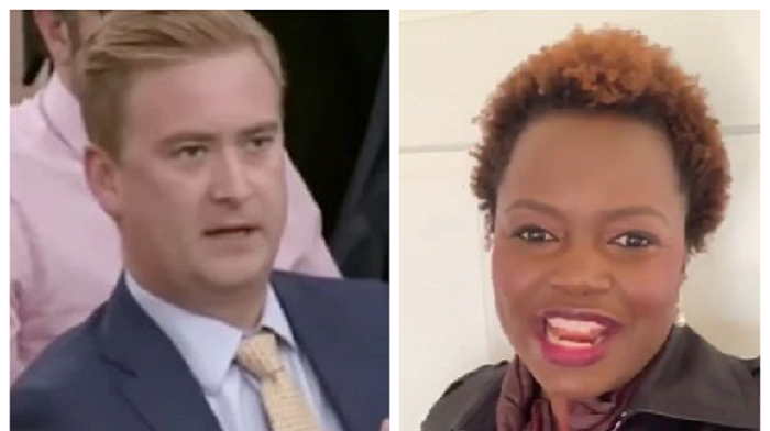 Fox News White House correspondent Peter Doocy confronted Karine Jean-Pierre over reports that the Biden administration is closing four major gaps in the construction of the border wall asking, "Is this racist?"