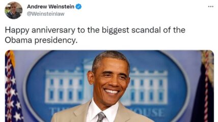 DNC Lawyers Council Chair and former Obama White House appointee, Andrew Weinstein, was on the receiving end of some major pushback after tweeting a claim that the biggest scandal under President Barack Obama was wearing a tan suit.