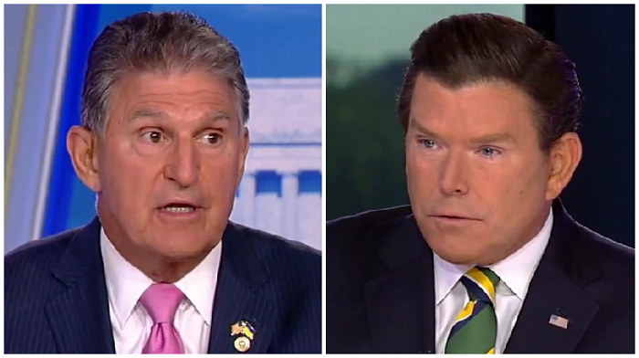 Democrat Senator Joe Manchin was confronted by Fox News anchor Bret Baier over the "disingenuous" Inflation Reduction Act hours after celebrating its passage at the White House with President Biden.