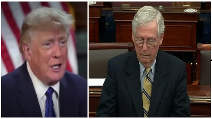 Former President Donald Trump raised the temperature of his verbal attacks on Senate Minority Leader Mitch McConnell claiming the latter's support of "Democrat-sponsored bills" indicates he has a political "death wish."