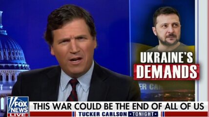 Fox News host Tucker Carlson eviscerated Ukrainian President Volodymyr Zelensky for making further demands for financial aid from external sources while the United States economy is suffering.