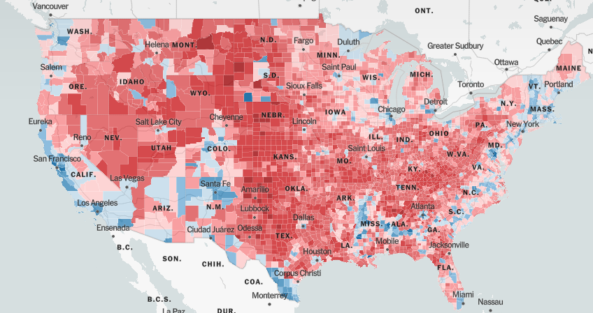 2016 Election Results by County