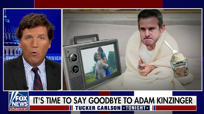 Fox News host Tucker Carlson absolutely shreds Adam Kinzinger's self-absorbed, hero complex-laden farewell address.