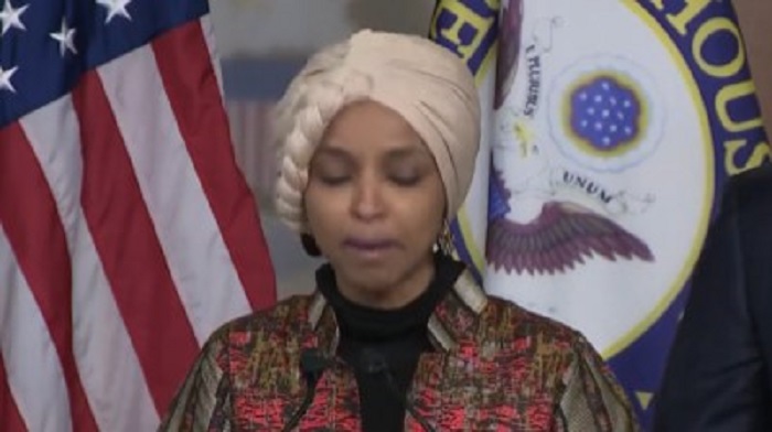 Democrat Ilhan Omar suggested that she and her fellow colleagues, Representatives Eric Swalwell and Adam Schiff, being kicked off their respective committees is a "threat to national security."
