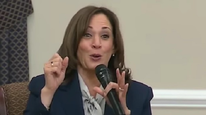 Vice President Kamala Harris had her very own 'please clap' moment when she was introduced to a group of students who didn't offer any applause despite being encouraged by the host.