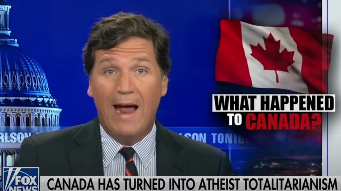 Fox News host Tucker Carlson demanded "professional Christians" stand up and defend a Canadian pastor recently arrested for protesting a drag queen story event targeting children.