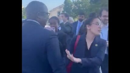 AOC had to step in between Representatives Jamaal Bowman and Marjorie Taylor Greene as the two were engaged in a heated argument.