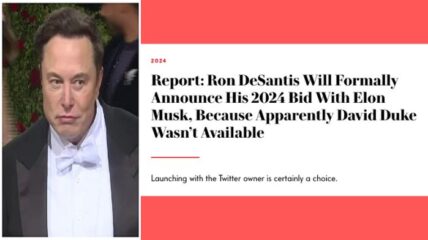 Vanity Fair pulled back the curtain a bit on how the media will cover Republicans in the 2024 presidential election cycle, denouncing Ron DeSantis' choice of announcing his campaign through Twitter chief Elon Musk, whom they compare to former KKK grand wizard David Duke.