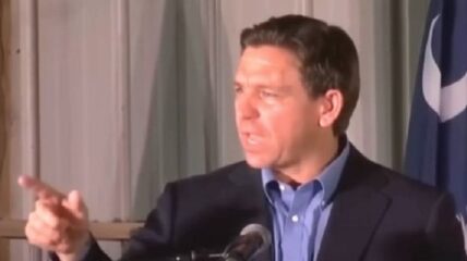 A crowd erupted in cheers and gave Florida Governor Ron DeSantis an ovation after he responded to a heckler who called him a "f***ing fascist."