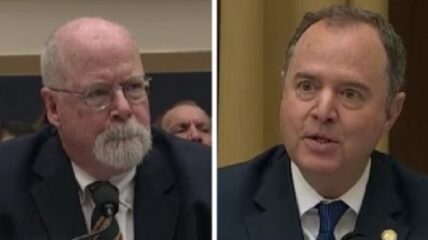 Special counsel John Durham humiliated Adam Schiff by pointing to his own history of trying to accept "dirt" on political opponents from foreign agents, subtly referencing an incident in which the Democrat lawmaker was caught on tape trying to secure naked photos of Donald Trump.