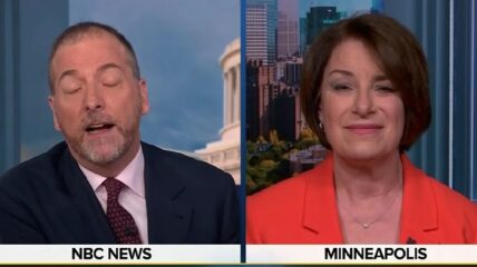 "Meet the Press" moderator Chuck Todd grilled Senator Amy Klobuchar over President Biden's mental acuity and inquired as to whether or not she viewed Hunter Biden's presence at a recent state dinner as appropriate.