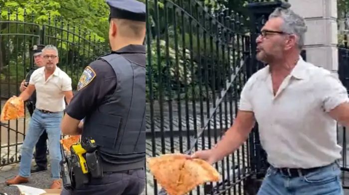 Rightwing Artist Chucks Pizza At New York City Hall After Crackdown On Coal-Fired Ovens