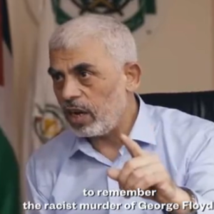 An incredible video resurfaced on social media showing Hamas terror leader Yahya Sinwar justifying deadly violence in the Gaza Strip by accusing Israel of racism similar to that which led to George Floyd's death.