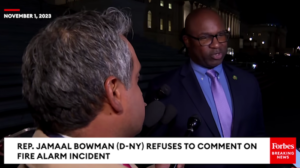 CNN reporter Manu Raju seemingly raised the ire of 'Squad' lawmaker Jamaal Bowman when he questioned why the New York Democrat hadn't been truthful about pulling a fire alarm in an incident critics have suggested was meant to delay a congressional vote.