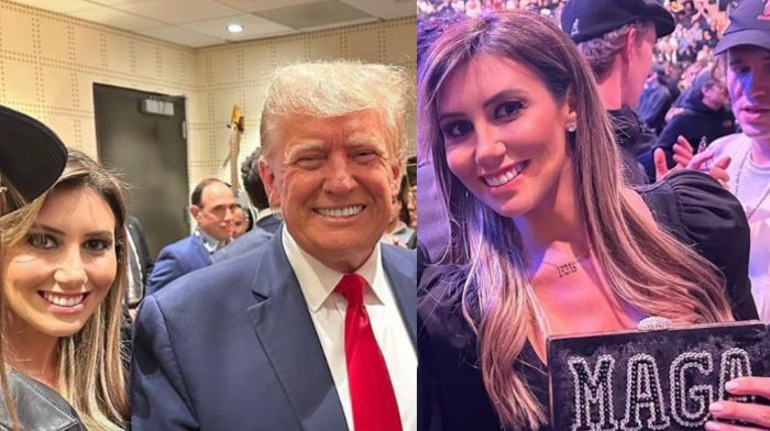 Trump Lawyer Alina Habba Shows Off MAGA Purse And ‘FJB’ Necklace At UFC Match
