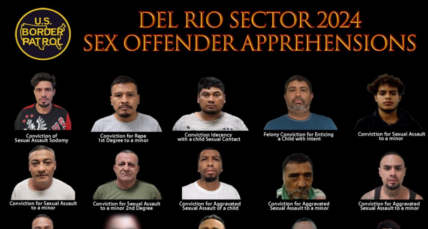 Acting Chief Patrol Agent of the Del Rio sector, Juan Bernal announced that nearly two dozen child sex predators had been apprehended at one border sector alone in under two months.