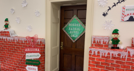 Congresswoman Grace Meng took exception to the border-themed Christmas display set up outside the office of her colleague, Representative Eli Crane.