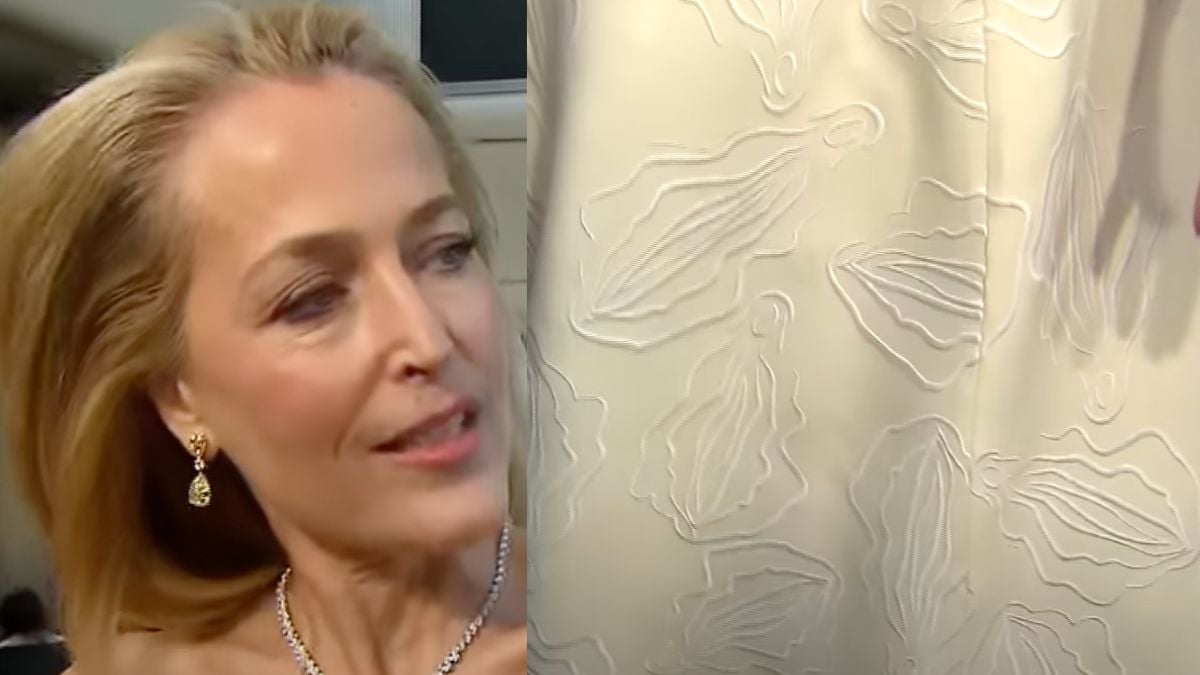 Gillian Anderson Wears Vagina Covered Dress To Golden Globes So Many Reasons The Political