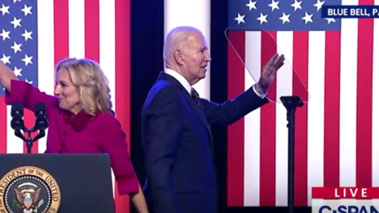 Social media users were in a frenzy after President Biden appeared confused as he concluded an anti-Trump speech this past weekend and was guided away from the podium by First Lady Jill Biden.