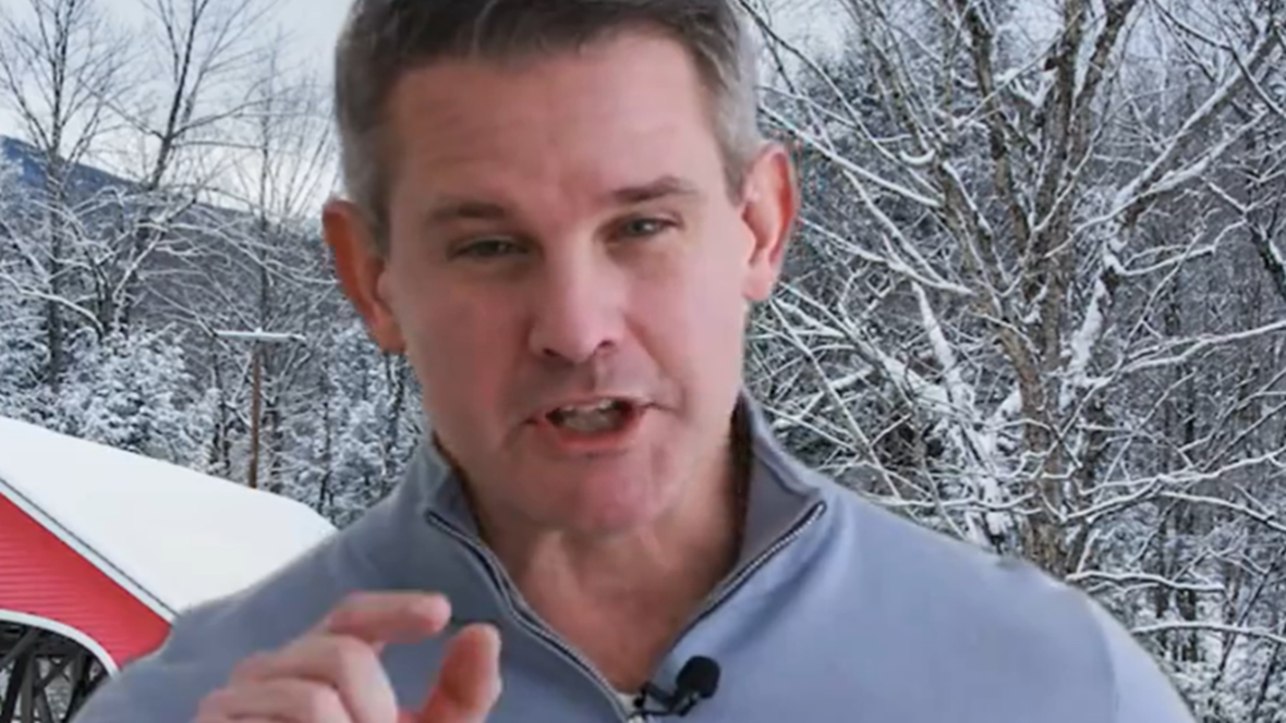 Adam Kinzinger released an ad complete with a zip-up turtleneck and a fake background of New Hampshire - allegedly - in which he pleads with Republicans and Independents to send "Trump to defeat."